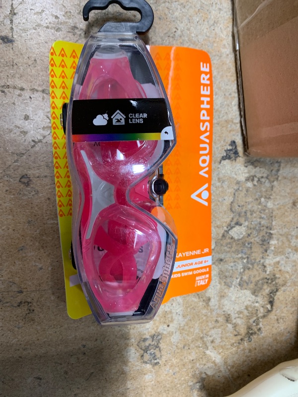 Photo 2 of Aqua Sphere Kayenne Junior Goggles, Pink/White, Clear, One Size (EP1230209LC)