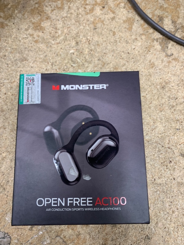 Photo 1 of Monster Open Free AC100 Open Ear Headphones, Bluetooth 5.3 Wireless Headphones with Earhooks, Immersive Stereo Sound by Dual Large Driver, Clear Talk, 30H Playtime,Waterproof Sport Earbuds for Running