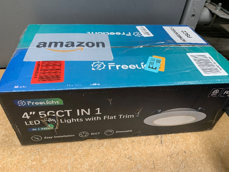 Photo 1 of FREELICHT 24 Pack 4 Inch Retrofit LED Recessed Lighting, Selectable 5CCT, Dimmable Flat LED Can Lights, 7W, 700LM, ETL & FCC, White