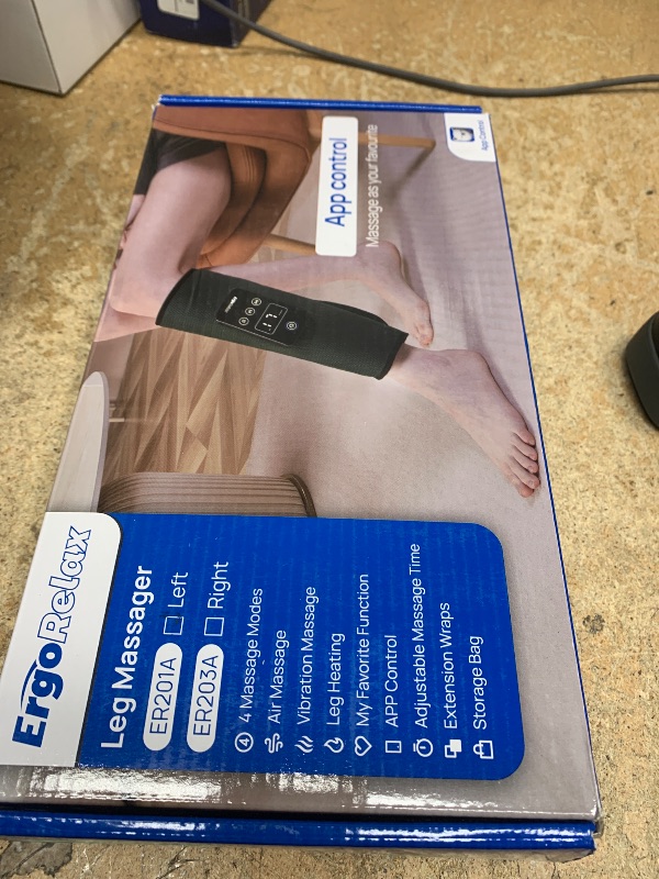 Photo 1 of ***(NO RETURNS OR REFUNDS/ FOR PARTS ONLY/ NON FUNCTIONAL)***
ErgoRelax Cordless Leg Massager for Circulation and Pain Relief, Calf Massager with 4 Modes 3 Intensities 2 Heat Levels & App Control (Left)