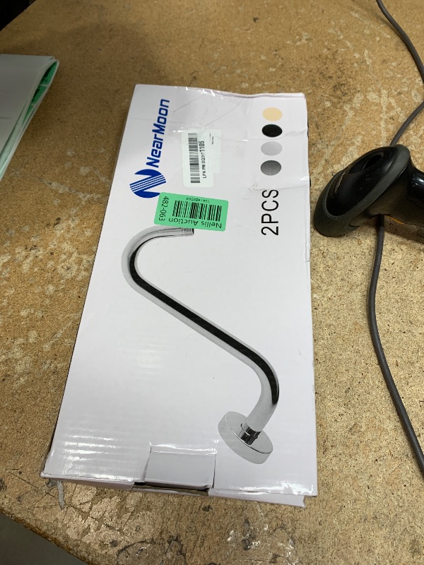 Photo 1 of NearMoon S Shaped Shower Head Riser Pipe, Shower Extender Arm with Flange, Standard 1/2" Connection- Bathroom Accessory, 12 Inch (2 Pack, Brushed Nickel)