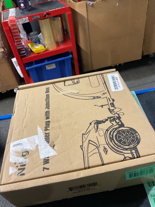 Photo 1 of Nilight Heavy Duty 7 Way Inline Trailer Plug 8 Feet Connector Cable 7Pin RV Round Extension Wiring Harness Weatherproof Junction Box for RV Towing Car