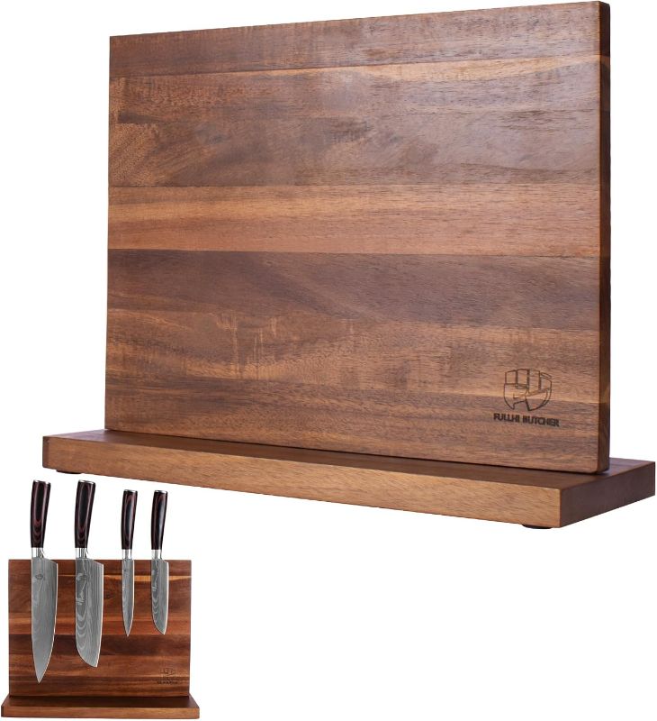 Photo 1 of ***HEAVILY USED - MISSING HARDWARE***
FULLHI Kitchen Magnetic Knife Block Holder, Knife Magnetic Strip with Enhanced Magnets natural wood Multifunctional Storage Holder for Kitchen Utensil,...