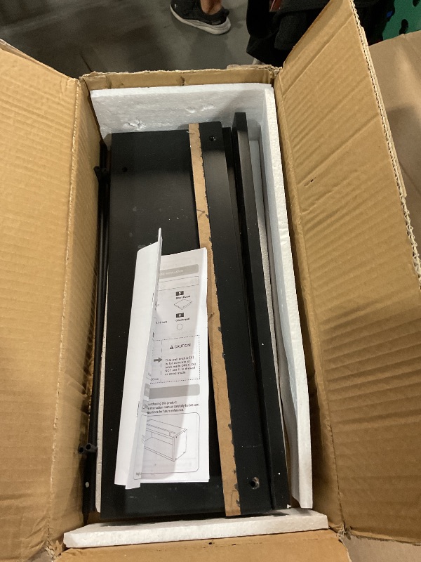 Photo 1 of **BROKEN NONREFUNDABLE **WOPITUES Floating Shelves with Cube Shelf, Wall Shelves with Metal Rail for Bathroom Decor, Over Toilet Bathroom Organizers and Storage, Toilet Paper-Black