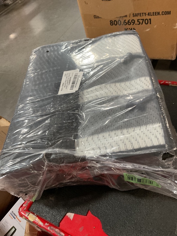 Photo 1 of OLANLY Outdoor Rug 5x8 ft Waterproof, Reversible Outdoor Plastic Straw Rug, RV Mat, Indoor Outdoor Carpet Clearance for Patio, Camping, Balcony, Deck, Backyard, Grey & White