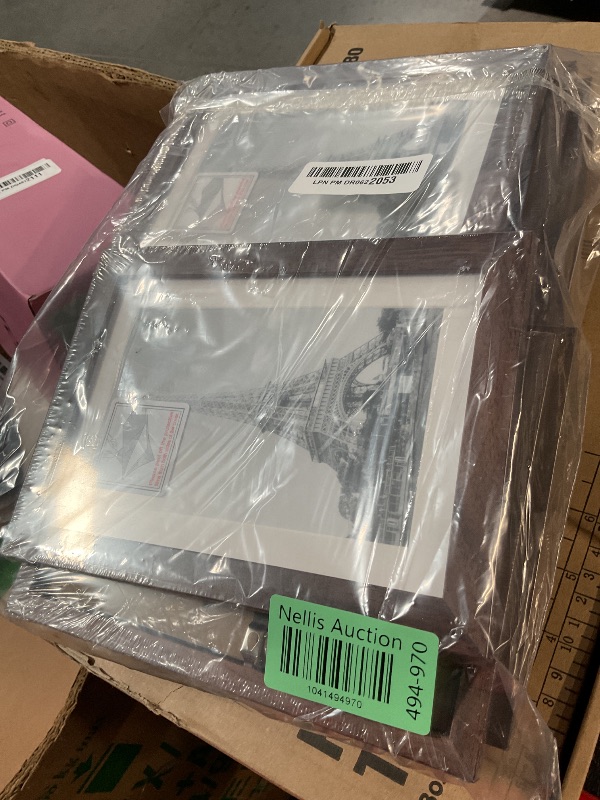 Photo 1 of upsimples 5x7 Picture Frame Set of 10, Display Pictures 4x6 with Mat or 5x7 Without, Multi Photo Frames Collage for Wall or Tabletop Display, Brown