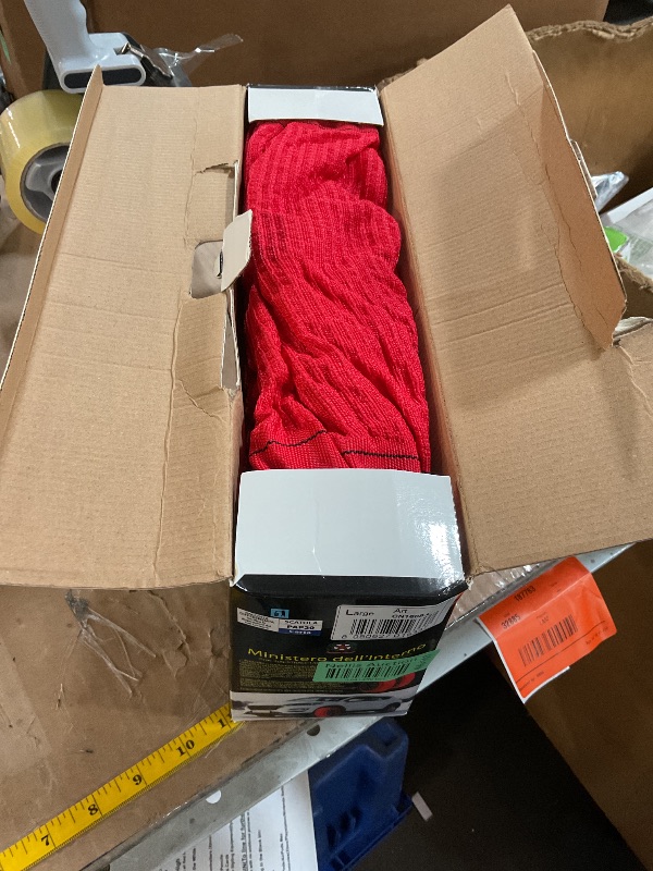 Photo 1 of Carall Snow Socks for Car, Red Color, Size L, Textile Snow Chains, Easy Assembly in 2 Minutes, Approved EN 16662-1 (Red, L)