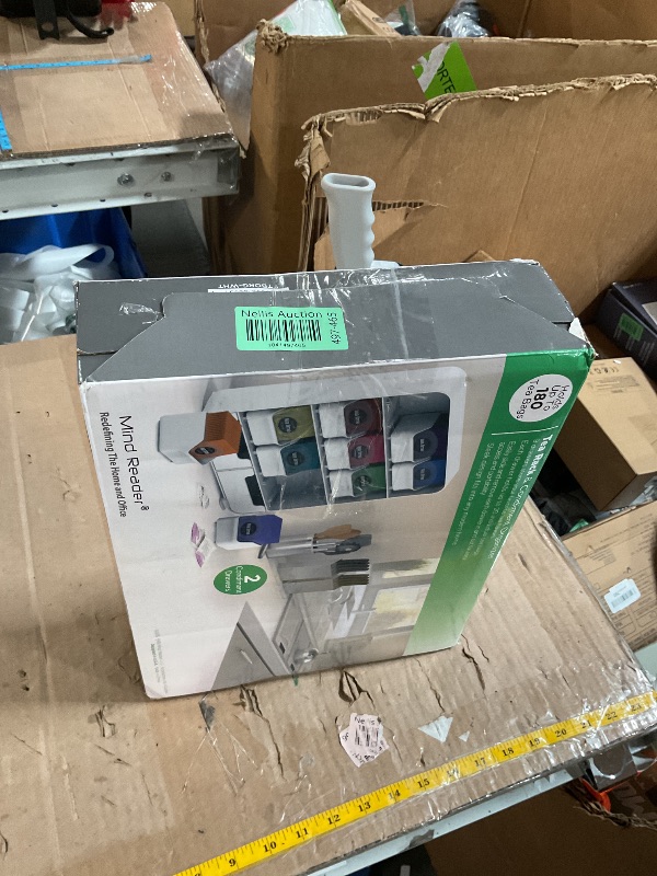 Photo 1 of Mind Reader Bag, Tea Station Organizer Countertop Storage, Kitchen, Plastic, 10.25"L x 3.25"W x 13.75"H, White