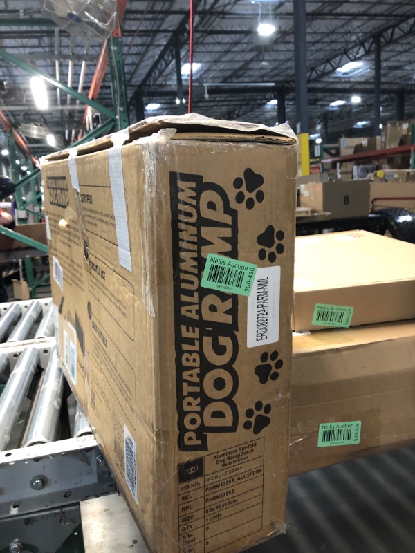 Photo 1 of Panther Armor Portable Folding Dog Ramp for Porch Steps, 15" x 48" for Small and Large Dogs up to 240lbs, Outdoor Pet Ramps for Stairs, Non-Slip High Traction Surface, Aluminum Build