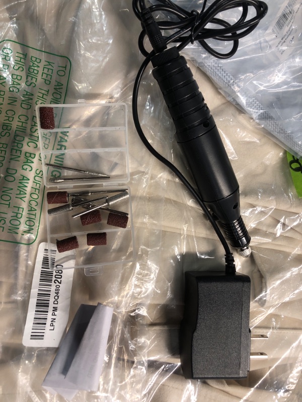 Photo 1 of ***(MISSING PARTS)***
Electric Micro Engraver Pen Mini DIY Engraving Tool Kit for Metal Glass Ceramic Plastic Wood Jewelry 1 Scriber Etcher 30 Bits 6 Polishing Head 3 Wool Cleaner Bits 20 Stencils and Operating Instruction