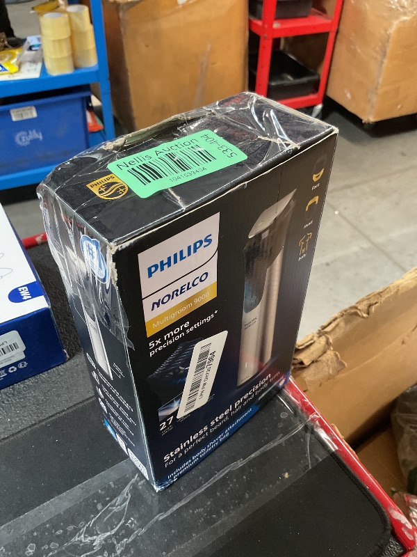 Photo 1 of **MISSING CHARGING CORD, PREV USED**
Philips Norelco Multigroom 9000 Series, All-in-One Trimmer, Beard Trimmer and Hair Clipper, 23-Piece Men's Grooming Kit for Beard, Body, Face, Nose, Ear and Intimate Areas, MG9520/50