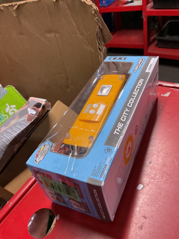 Photo 1 of **MINOR DAMAGE, MISSING ONE SIDE MIRROR**CORPER TOYS School Bus Toy Die Cast Vehicles Yellow Large Alloy Pull Back 9'' Play Bus with Sounds and Lights for Kids