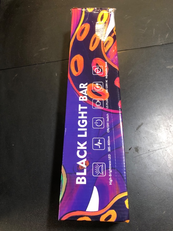 Photo 1 of Upgraded 36W LED Black Light Bar, Premium Flood Light with Plug+Switch+5ft Cord, Light Up 21x21ft Area, for Halloween Glow Fluorescent Party Bedroom Game Room Body Paint Stage Lighting