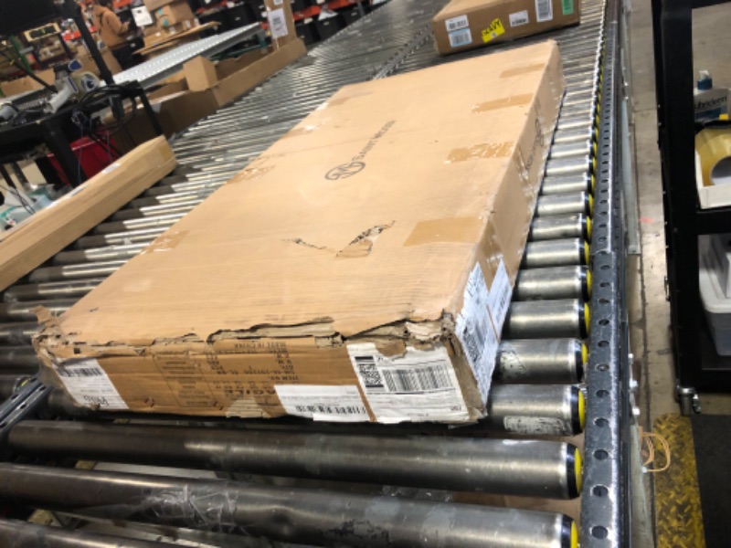 Photo 1 of Saint Mossi Tadio Glass Coffee Table, Clear Double Layer Glass Coffee Table for Living Room, Clear Glass & Coffee Brown Bottom Shelf