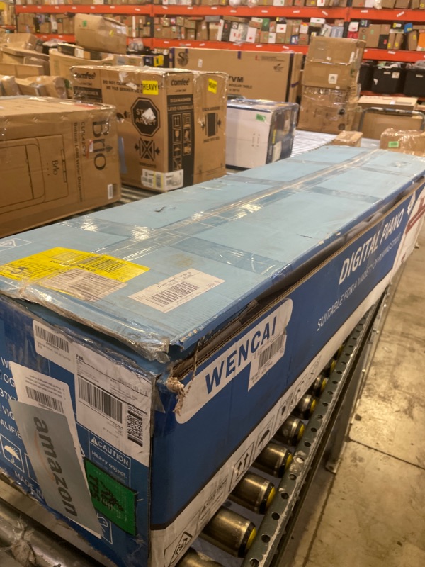 Photo 1 of 88 Key Electric Piano Keyboard with Drawer, Pull Out Full-size Home Digital Pianos, Wooden Electronic Upright Piano for Beginner Adult, with Triple Pedals, Orange