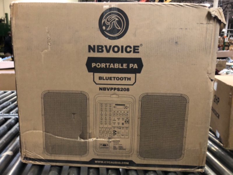 Photo 1 of NBVOICE Professional Portable All-in-One 2-Way PA System Suitcase-Style Design with 8-Channel Mixer and 2X Speaker Stands,Bluetooth, Microphone, Remote Control for Performances, Presentations