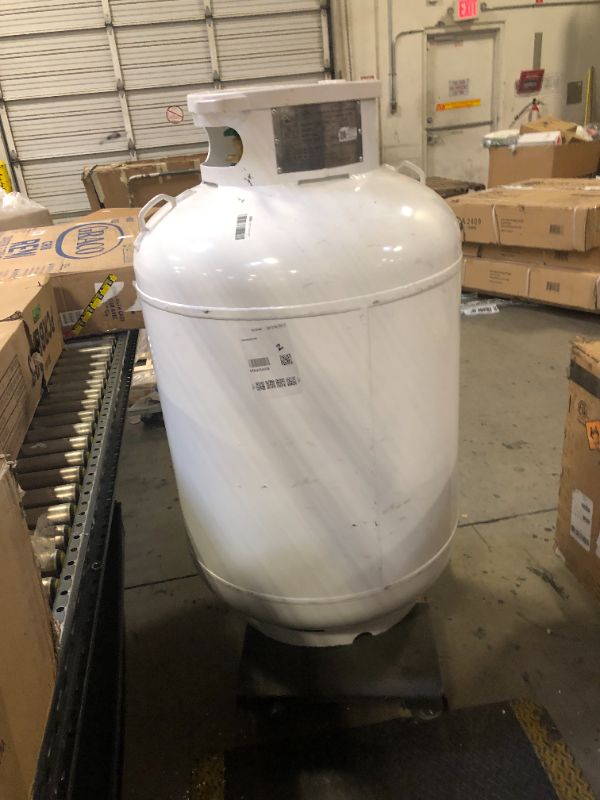 Photo 1 of Flame King YSN420ASME 420LB (120 Gallon) ASME Vertical Steel Propane Tank, White