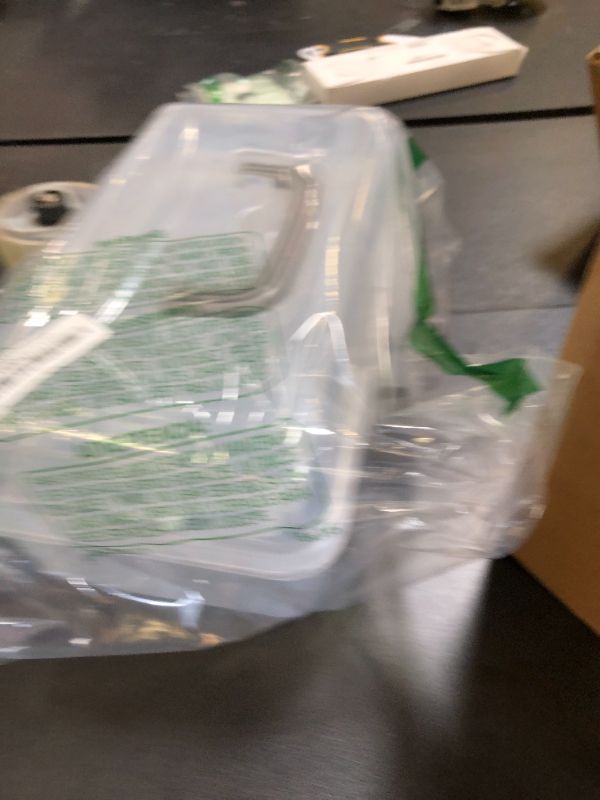 Photo 1 of Tosnail 12-Inch 3 Layers Plastic Craft Organizer Box Storage Container First Aid Carrying Case for Sewing, Painting, Arts - Clear