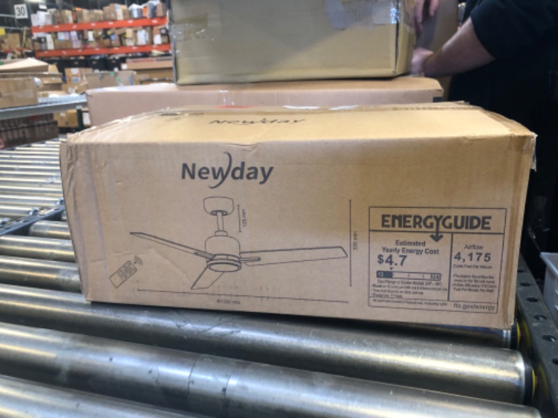 Photo 1 of 52 inch Ceiling Fans with Lights and Remote, Black Ceiling Fan with Light, Reversible, 3CCT, Dimmable, Noiseless, 3 Blades, Quiet DC Motor, Modern Ceiling Fan for Bedroom, Indoor and Outdoor Use