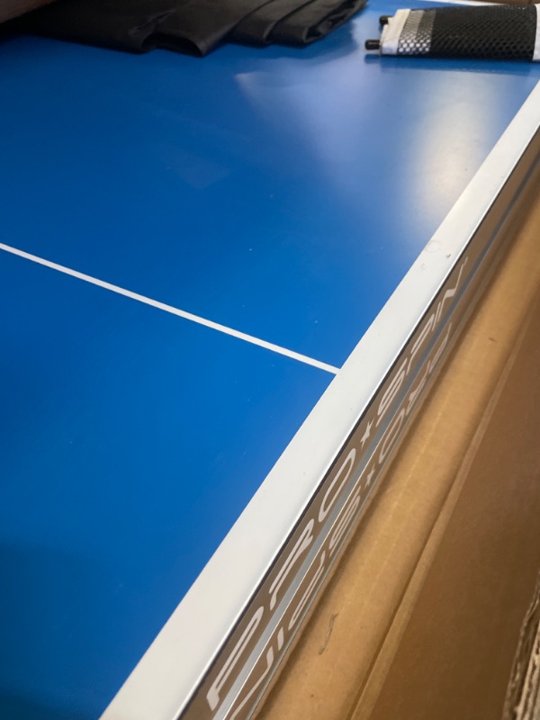 Photo 1 of PRO SPIN Compact Ping Pong Table - 72" x 41" Mid-Size, Foldable, Portable Ping Pong Set | 100% Pre-Assembled Weatherproof Indoor/Outdoor | Includes Net, Cover, Table Tennis Paddles & Balls