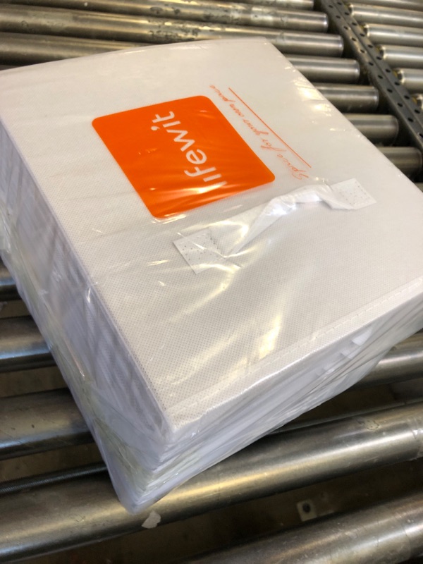 Photo 1 of Lifewit 12 Packs Storage Cubes, 11 Inch Cube Storage Bins, Foldable Decorative Fabric Storage Baskets for Organizing Home Organizers with Handles for Shelves, Closet, White