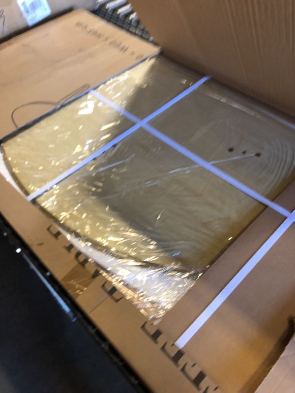 Photo 1 of FIRMINANA Mid Century Modern Coffee Table,Large Oval Coffee Table for Living Room,Oval Small Mangotop Coffee Table for Small Spaces Nature Wood-47.3" W x23.63 D x 17.72" H