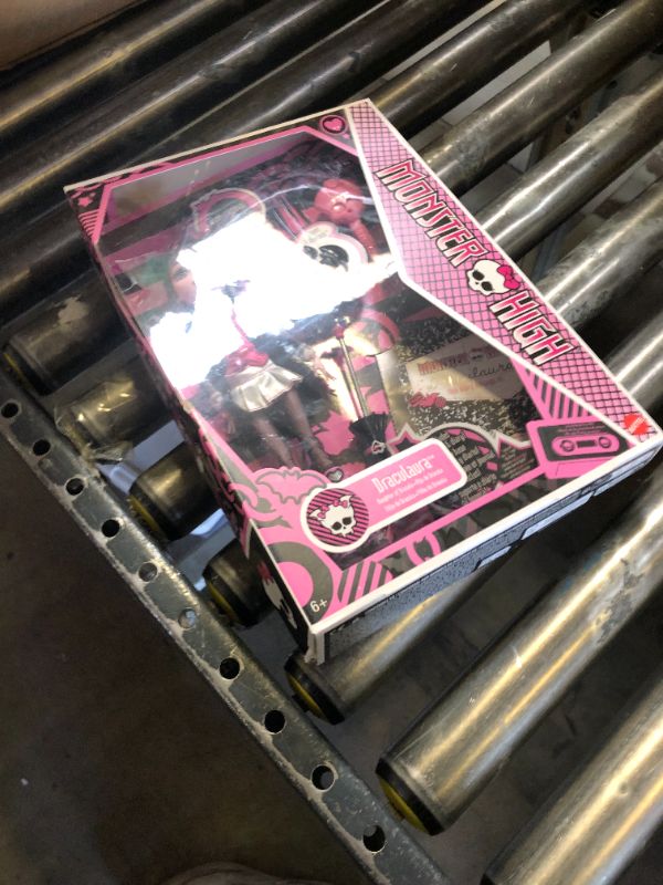 Photo 1 of Monster High Draculaura Reproduction Doll Wearing Original Fashion & Shoes with Pet, Display Stand & Accessories, 10-5-inch Collectible Toy