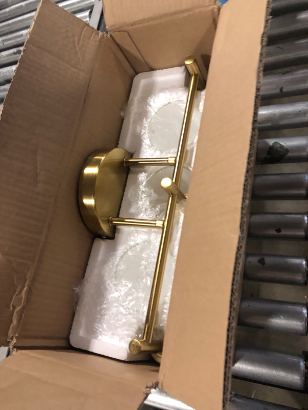 Photo 2 of Bathroom Light Fixtures 2023 Upgrade, 3-Light Brushed Gold Bathroom Vanity Light, Gold Bathroom Lights Over Mirror with Clear Glass Shade, Bathroom Wall Sconces for Mirror Bedroom Living Room Hallway