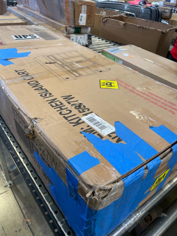 Photo 1 of Merax Kitchen Island on Wheels with Extendable Dining Table & Power Outlet, Wood Kitchen Rolling Cart with Internal Storage Rack, 2 Drawers & 2 Cabinets, 47" Wide White