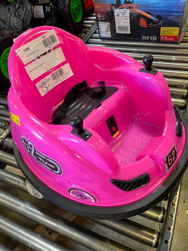 Photo 2 of Flybar Pink 6 V Bumper Car Powered Ride-On with LED Lights
