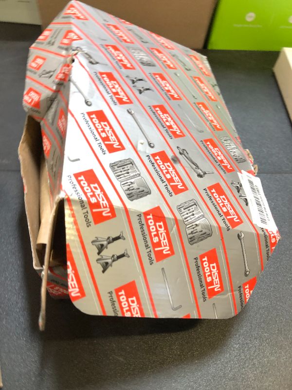 Photo 1 of DISEN 24pcs 90-Teeth Ratchet Wrenches Set, Flex-Head Ratcheting Wrench Set Metric 8MM-19MM and SAE Wrenches 1/4 Inch-3/4 Inch, Nickel Plating Cr-V Constructed with Organizer Rack