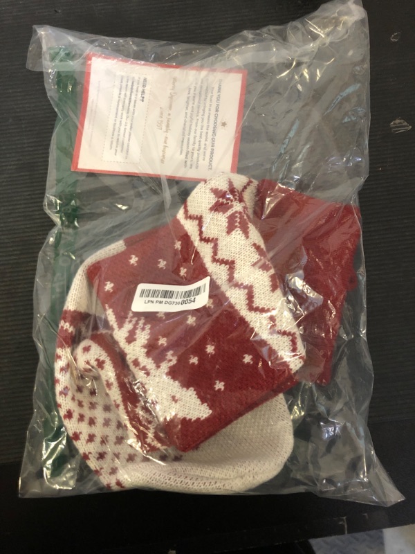 Photo 1 of 26-Inch Large Nordic Style Knitted Christmas Stockings in Burgundy/White for Stuffers & Mantel, Wall, & Staircase Decoration