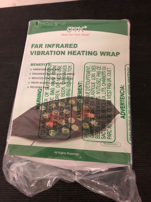 View 2 of UTK Far Infrared Vibrating Heating Pad with Vibration Massage for Lower Back Pain. 3 Vibration Modes, Smart Controller, Hot Enough (103?-159?)?Back Pain Relief,S-XXXXL