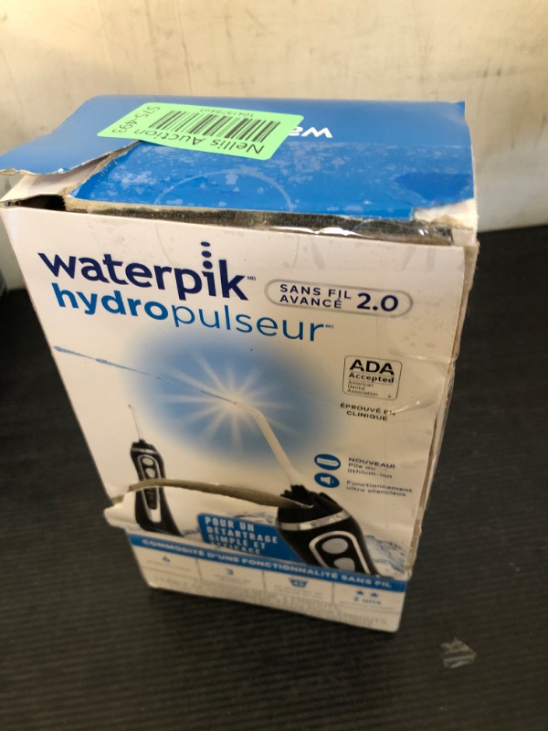 Photo 1 of Waterpik Cordless Advanced 2.0 Water Flosser For Teeth, Gums, Braces, Dental Care With Travel Bag and 4 Tips, ADA Accepted, Rechargeable, Portable, and Waterproof, Black WP-582, Packaging May Vary