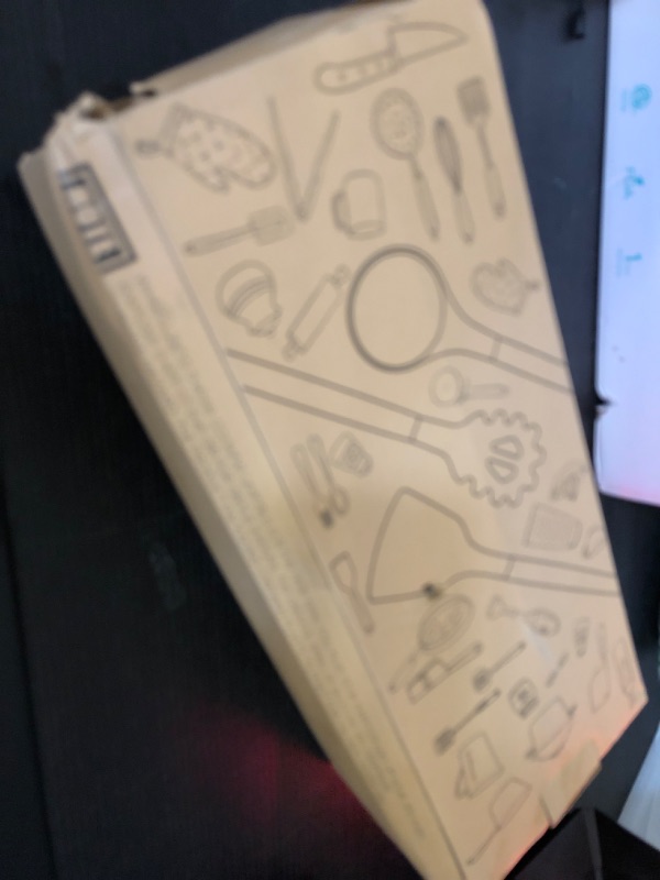 Photo 1 of Silicone Cooking Utensils Set - Silicone Kitchen Utensils for Cooking Wooden Handles, 446°F Heat Resistant Kitchen Utensil Spatula Sets w Holder, Gadgets for Non-Stick Cookware BPA FREE (Khaki)