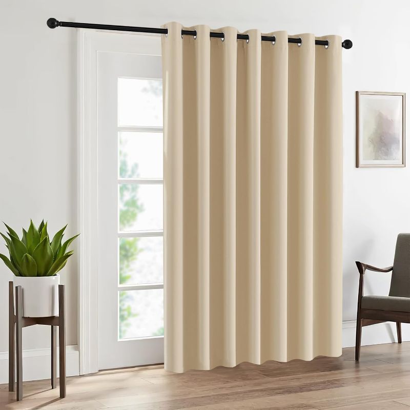 Photo 1 of 1pc RYB HOME Curtains 84 inch Length - Grommet Sliding Door Curtains Blackout for Patio Door, Thermal Insulated Energy Efficiency Panel for Bedroom Parlor Corridor Office, W 100 x L 84 inches, 