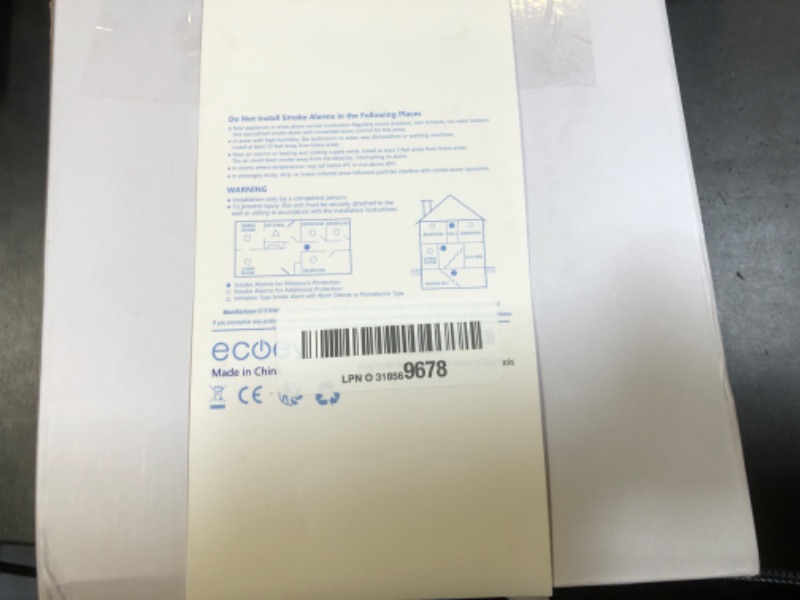 View 2 of Ecoey Detector, Smoke Alarm with Advanced Photoelectric Technology, Fire Alarm Smoke Detector with Test Button and Low Battery Reminder, Fire Alarm Used in Bedroom, Home, FJ138, 8 Packs