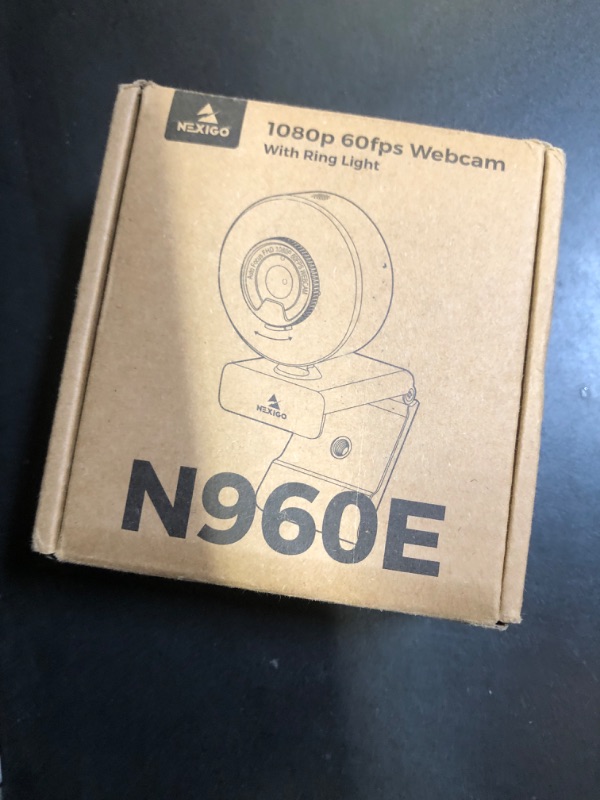 Photo 1 of NexiGo N960E 1080P 60FPS Webcam with Light, Software Included, Fast AutoFocus, Built-in Privacy Cover, USB Web Camera, Dual Stereo Microphone, for Zoom Meeting Skype Teams Twitch (Renewed)