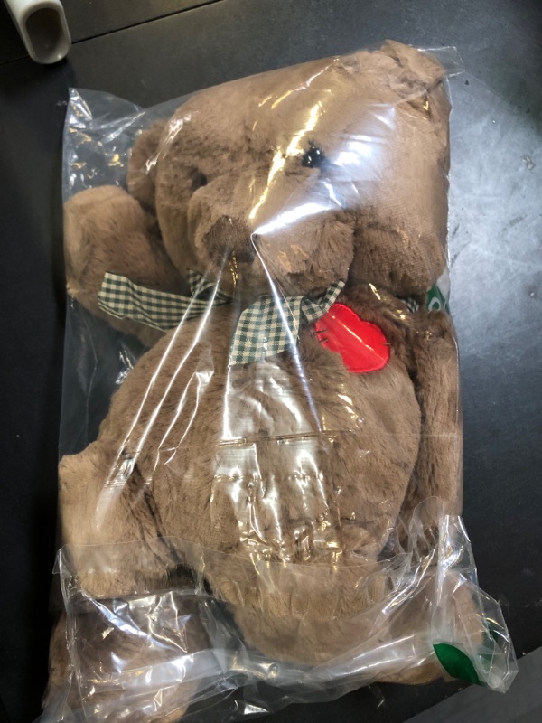 Photo 1 of Riuhot Teddy Bear Plush with Heart Cute Brown Teddy Bear Stuffed Animal Bear Plushie Christmas Birthday Gifts for Girlfriend Boyfriend Kids 13.8"