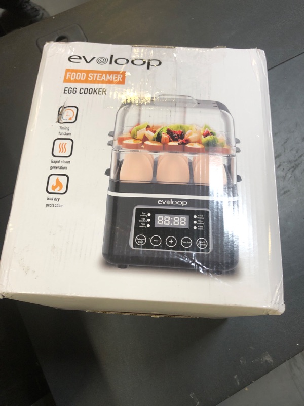 Photo 1 of 2 Tiers Electric Food Steamer for Cooking, 4 QT Digital Multi Vegetable Steamer with BPA-Free Stackable Baskets, Rapid Egg Cooker Egg Steamer with Auto Shut-Off, Ideal for Veggies, Seafood, Rice