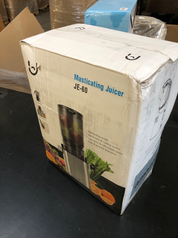 Photo 2 of Masticating Juicer Machines, 5.3" Inch Feeding Chute Supports Whole Fruits and Vegetables?350W Slow Cold Press Juicer?Easy to Clean, Light-Stainless Steel