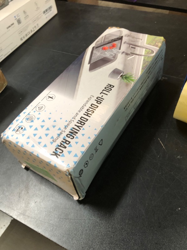 Photo 1 of Clngai Dish Drying Rack,Expandable Over The Sink Dish Drainer,Stainless Steel Kitchen Rolling Sink Rack with Utensil Holder,Length Up to 22.3" (Black, Large)