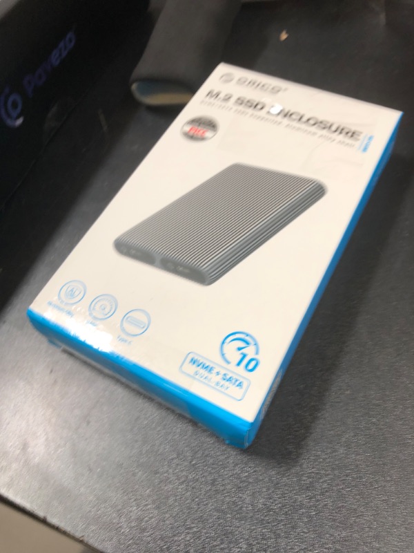 Photo 1 of ORICO Dual M.2 NVMe with SATA SSD Enclosure, USB C to M2 Adapter for M Key PCIe & B+M Key 2230/2242/2260/2280 M.2 SSDs, Tool-Free Installation Aluminum M.2 Reader Support Trim and UASP up to 2x4TB