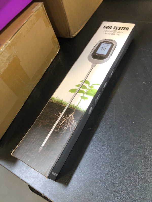 Photo 1 of 4-in-1 Soil Moisture Meter Digital Plant Temperature/Soil Moisture/PH Meter/Sunlight Intensity Backlight LCD Display Soil Test Meter for Gardening, Farming and Outdoor Plants