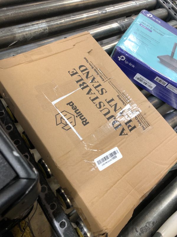 Photo 1 of Rnined Plant Stand Indoor, Bamboo Plant Shelf, Adjustable Corner Plants Flower Holders Single Floor Plant Stand, Fits 8 to 12 Inches Pots,(Pot & Plant Not Included)(Black)