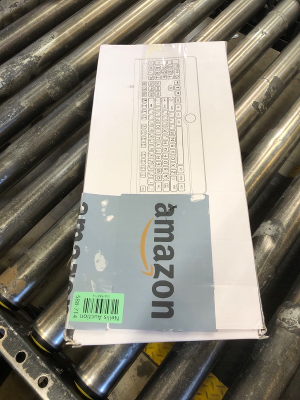 Photo 1 of Large Print Backlit Computer Keyboard, 7-Color Backlit Keyboard with Wrist Rest, USB Plug-and-Play, Oversize Letters Keys Easy to See and Type, Wired Light Up Keyboard for Laptop, PC, Gaming