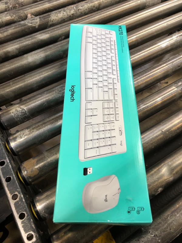 Photo 1 of Logitech MK270 Wireless Keyboard and Mouse Combo for Windows, 2.4 GHz Wireless, Compact Mouse, 8 Multimedia and Shortcut Keys, 2-Year Battery Life, for PC, Laptop - Off White