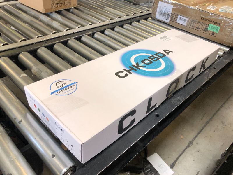 Photo 1 of CHKOSDA Digital Wall Clock, Oversize Led Digital Clock with Auto Dimmer, Huge Countdown Timer with Remote Control, 27" Wide Led Display, 6 Digits, Wall Mount, Date and Temperature (White)