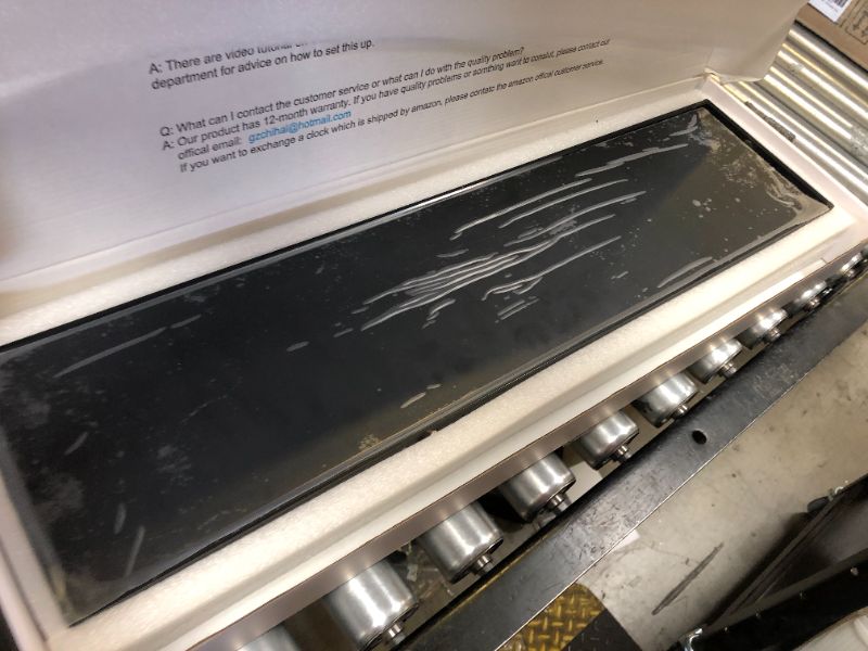 Photo 1 of CHKOSDA Digital Wall Clock, Oversize Led Digital Clock with Auto Dimmer, Huge Countdown Timer with Remote Control, 27" Wide Led Display, 6 Digits, Wall Mount, Date and Temperature (White)