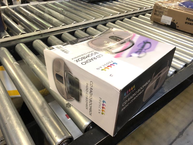 Photo 1 of Proscan Portable CD Player with AM/FM Radio, Boombox (Silver)